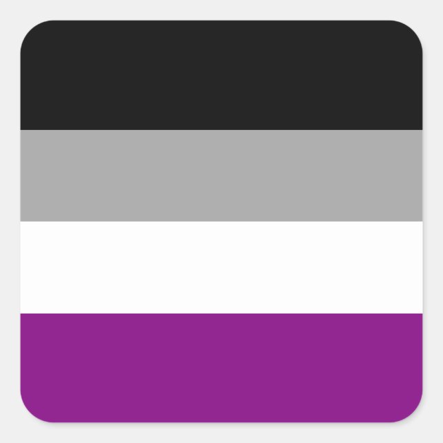 Asexual Pride Flag Square Sticker (Front)