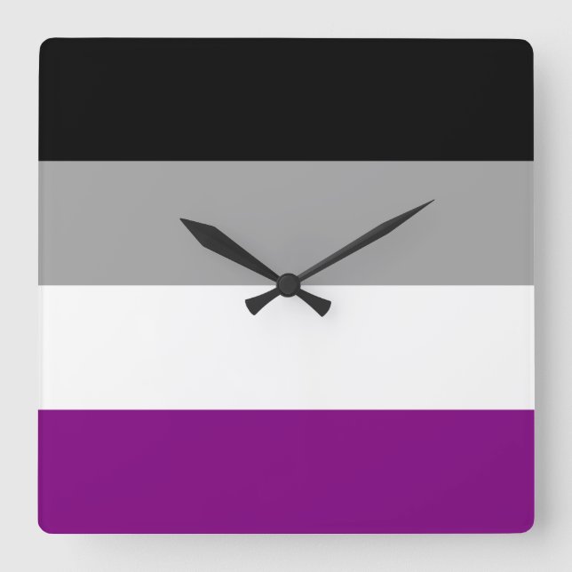 Asexual Pride Flag Square Wall Clock (Front)