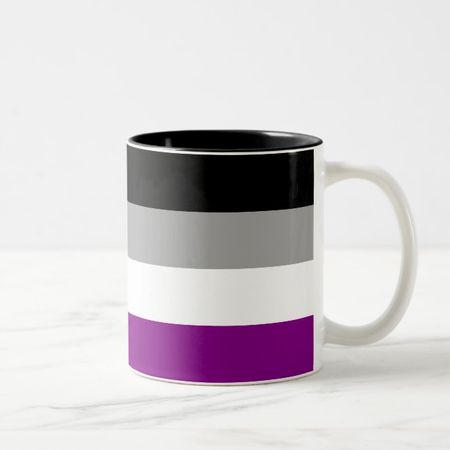 Asexual Pride Flag Two-Tone Coffee Mug (Right)