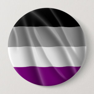 ASEXUAL PRIDE FLAG WAVY DESIGN 10 CM ROUND BADGE