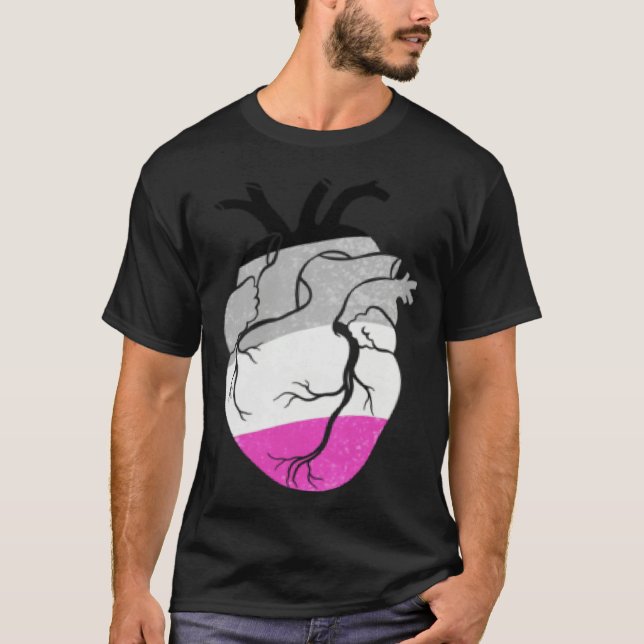 Asexual Pride Heart Flag T-Shirt (Front)