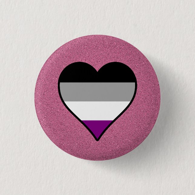Asexual pride hearts pink button (Front)