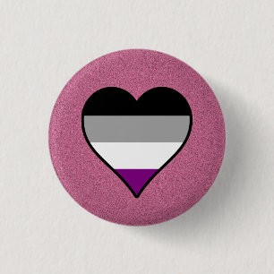 Asexual pride hearts pink button