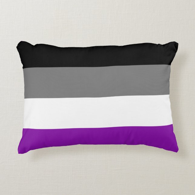 Asexual Pride, LGBTQ Pride, Striped Print Decorative Cushion (Front)