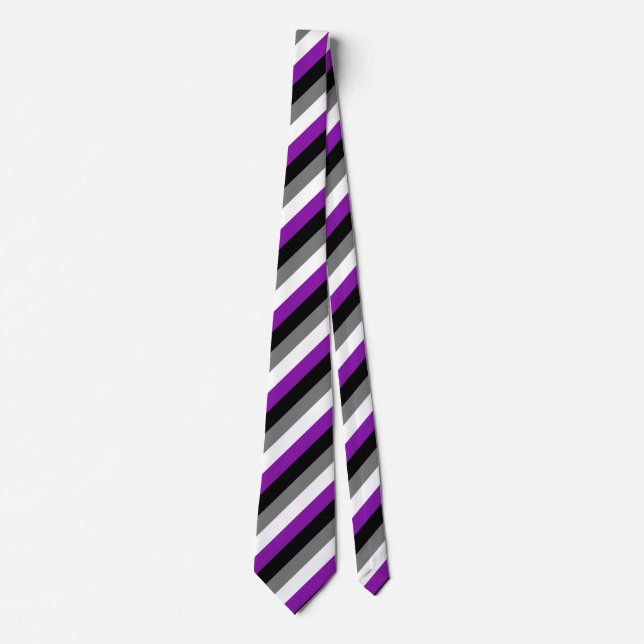 Asexual Pride, LGBTQ Pride, Striped Print Tie (Front)