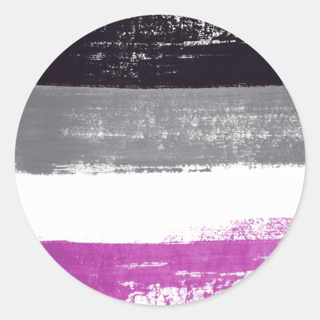 Asexual Pride Paint Classic Round Sticker (Front)