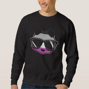 Asexual Pride Panda Asexual Flag Sunglasses Ace Pr Sweatshirt