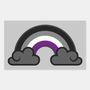 Asexual Pride Rainbow +{ Ace   Demi   Grey }+ Rectangular Sticker