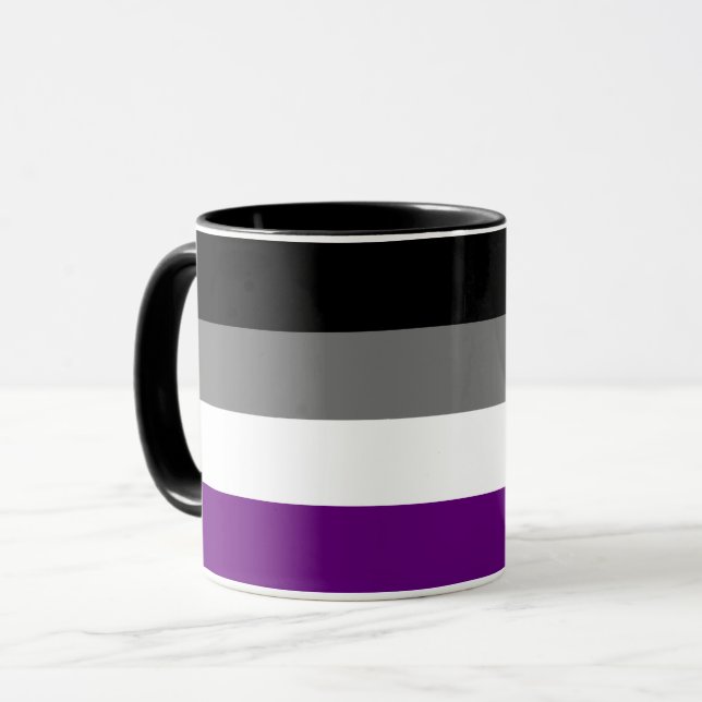Asexual Pride Rainbow Flag [ Ace | Demi | Grey ] Mug (Front Left)