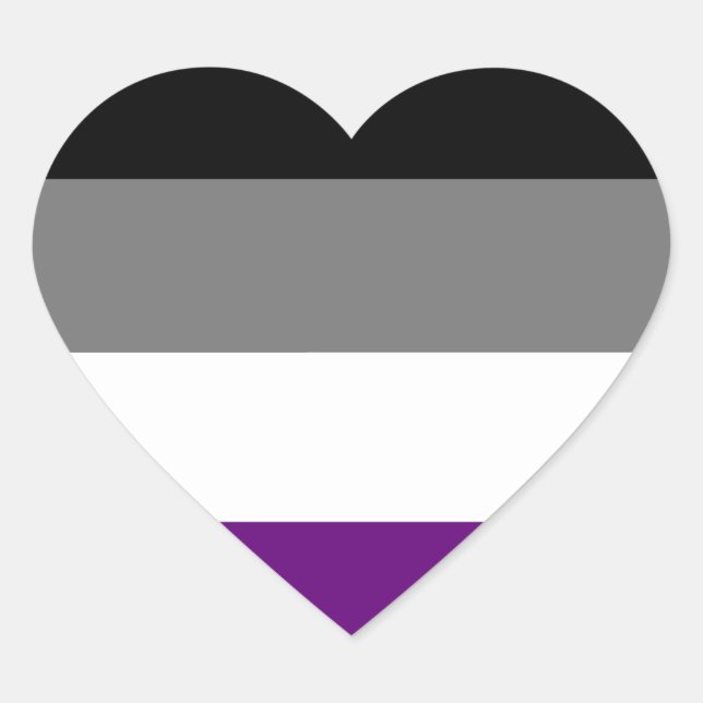 Asexual Pride Rainbow Heart ~ Ace | Demi | Grey Heart Sticker (Front)