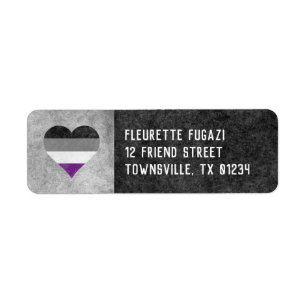 Asexual Pride Rainbow Heart Label
