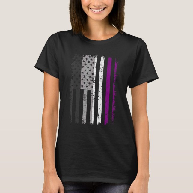 Asexual Pride Us American Flag Love Wins Lgbt Prid T-Shirt (Front)