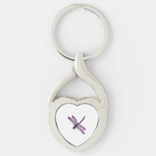 Asexual Pride Vintage Dragonfly Art Key Ring