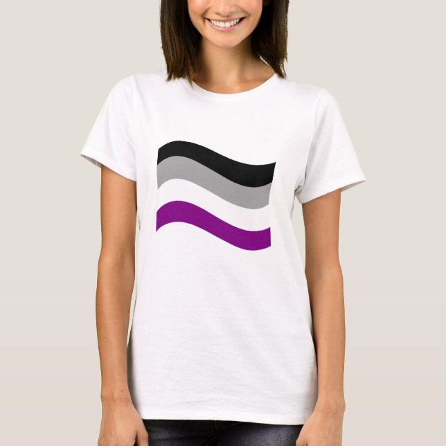Asexual Pride Wavy Flag T-Shirt (Front)
