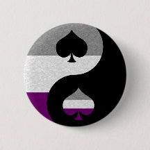 Asexual Pride Yin and Yang Symbol in Pride Flag