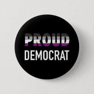 Asexual Proud Democrat 6 Cm Round Badge