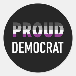 Asexual Proud Democrat Classic Round Sticker