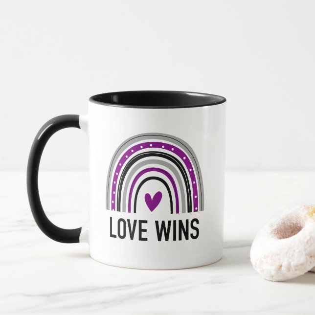 Asexual Rainbow Love Wins Mug (With Donut)