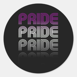 Asexual Retro Pride Classic Round Sticker