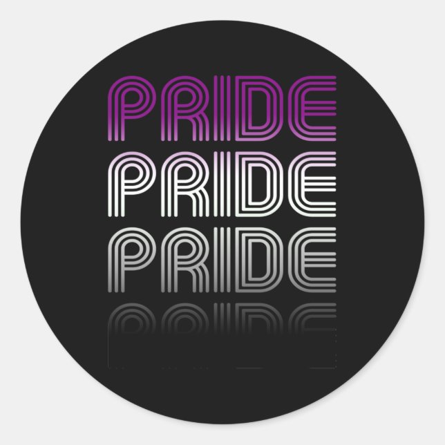 Asexual Retro Pride Classic Round Sticker (Front)