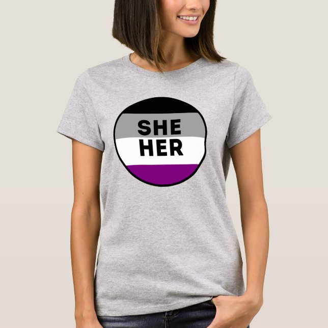 Asexual She/Her Pride T-Shirt (Front)
