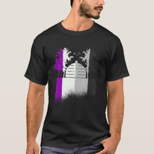 Asexual Sunset Palm Paradise Asexuality Lgbqa Asex T-Shirt