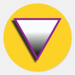 ASEXUAL TRIANGLE SYMBOL 3D CLASSIC ROUND STICKER