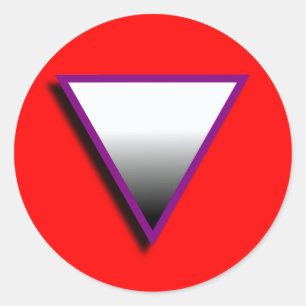 ASEXUAL TRIANGLE SYMBOL 3D CLASSIC ROUND STICKER