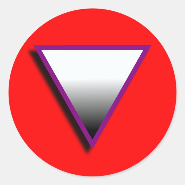 ASEXUAL TRIANGLE SYMBOL 3D CLASSIC ROUND STICKER (Front)