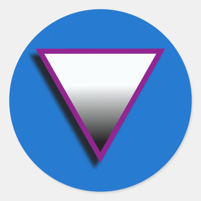 ASEXUAL TRIANGLE SYMBOL 3D CLASSIC ROUND STICKER (Front)