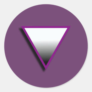 ASEXUAL TRIANGLE SYMBOL 3D CLASSIC ROUND STICKER