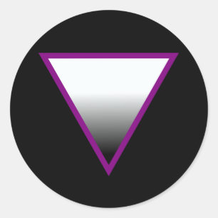 ASEXUAL TRIANGLE SYMBOL 3D CLASSIC ROUND STICKER