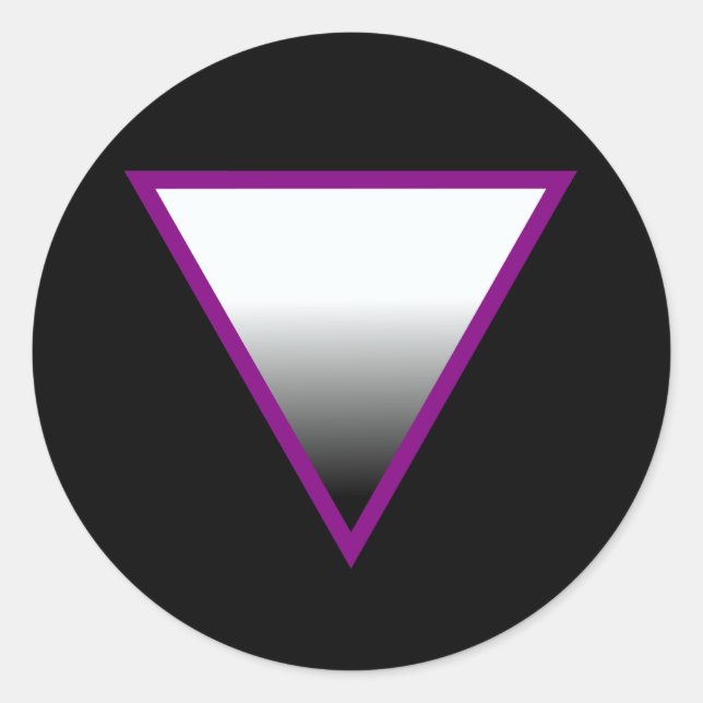 ASEXUAL TRIANGLE SYMBOL 3D CLASSIC ROUND STICKER (Front)