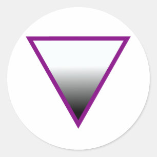ASEXUAL TRIANGLE SYMBOL CLASSIC ROUND STICKER