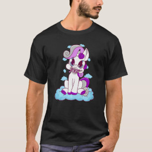 Asexual Unicorn Clouds Eating Asexuality LGBQA Fla T-Shirt
