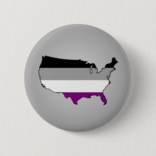 Asexuality colours chequered pattern Button (Front)