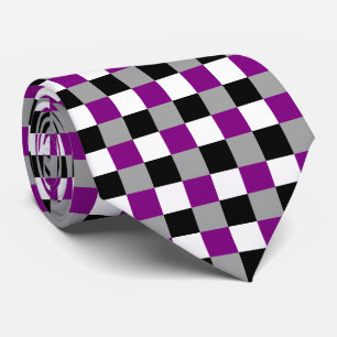 Asexuality colours chequered pattern tie