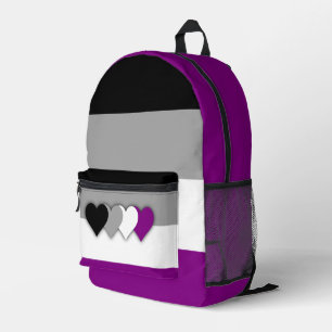 Asexuality flag  printed backpack