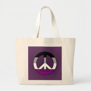 Asexuality peace sign Backpack Large Tote Bag
