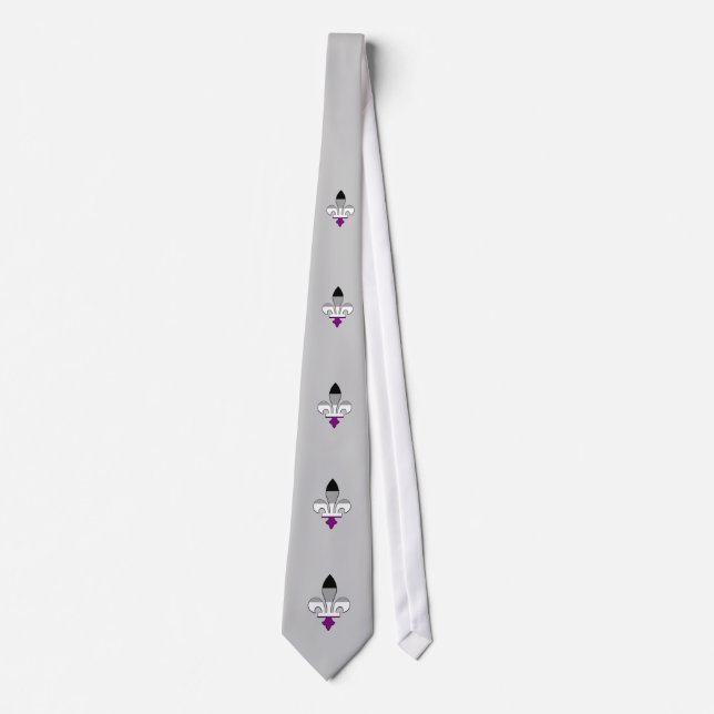 Asexuality pride fleur-de-lis tie (Front)