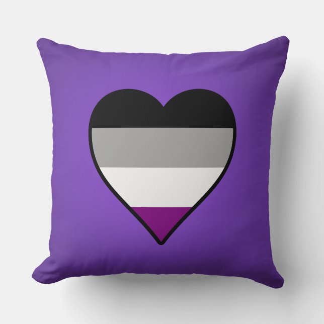 Asexuality pride heart pillow (Front)