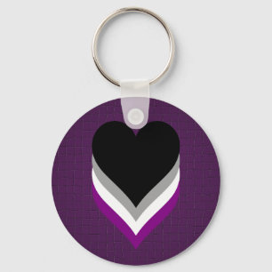 Asexuality pride hearts Keychain