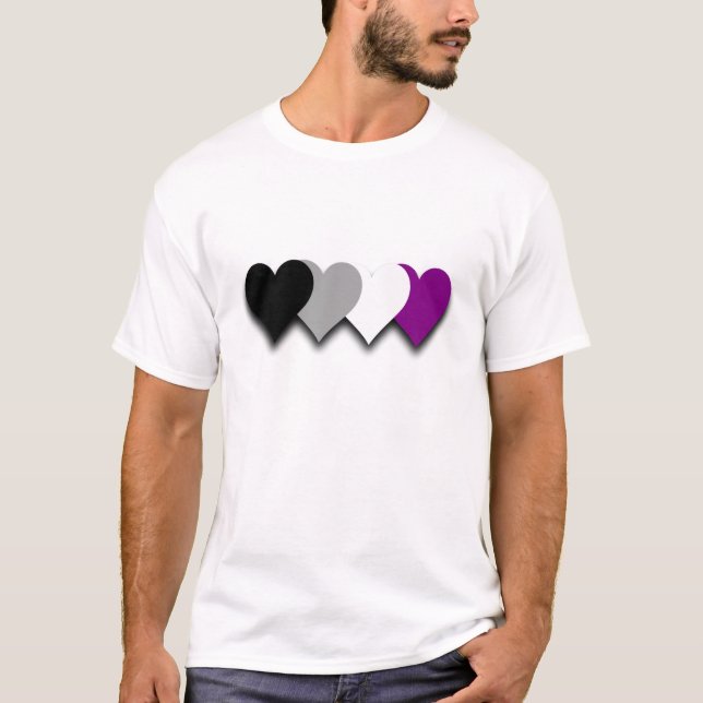 Asexuality pride hearts T-shirt (Front)
