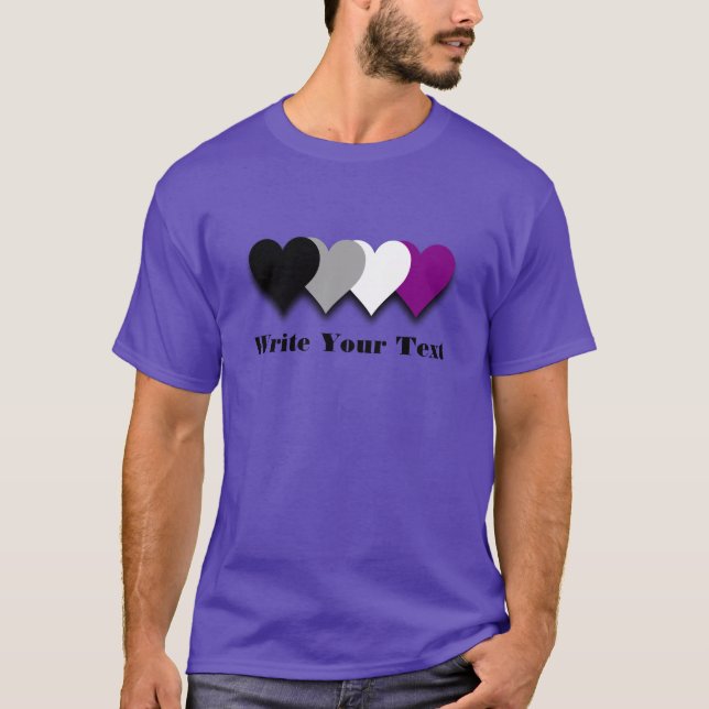 Asexuality pride hearts T-Shirt (Front)