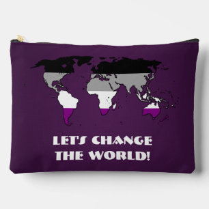Asexuality Pride Map of The World Accessory Pouch