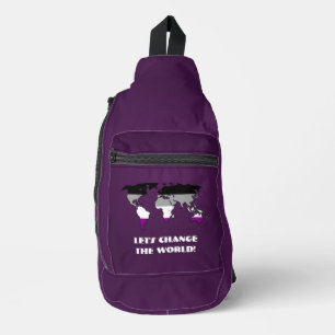 Asexuality Pride Map of The World Sling Bag
