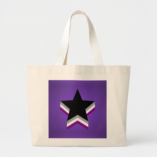 Asexuality pride stars Backpack Large Tote Bag (Front)