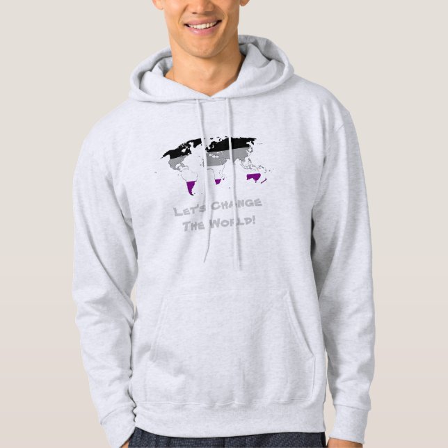 Asexuality pride world map map Hoodie (Front)