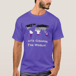 Asexuality pride world map  T-Shirt