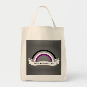 Asexuality rainbow pride tote bag